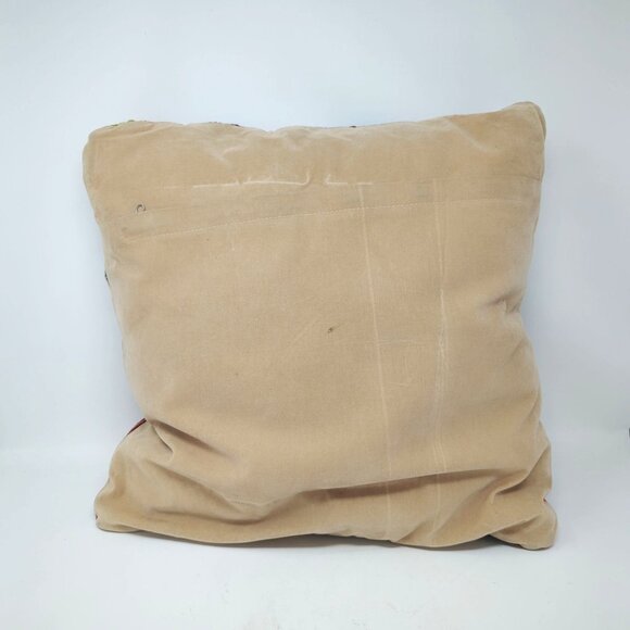 Kilim Pillow Red Woven Wool Hand Folk Square - Picture 6 of 8